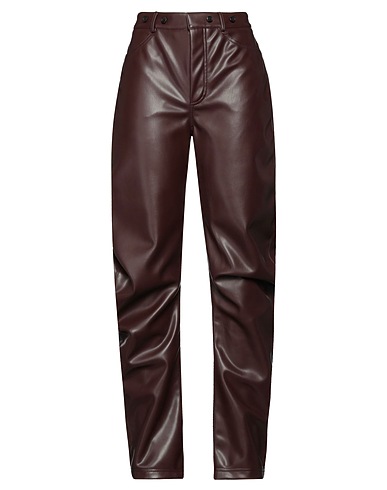 PHILOSOPHY di LORENZO SERAFINI Casual pants Chocolate brown 100% Polyester, Polyurethane resin