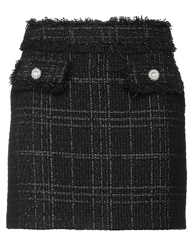GAëLLE Paris Mini skirt Black Polyester, Acrylic, Cotton, Wool, Other Fibres