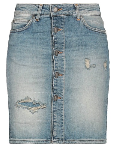 DONDUP Denim skirt Blue 98% Organic cotton, 2% Recycled elastane