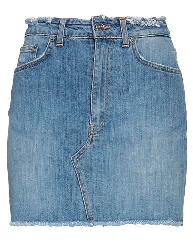 DONDUP Denim skirt Blue 89% Cotton, 11% Elastomultiester