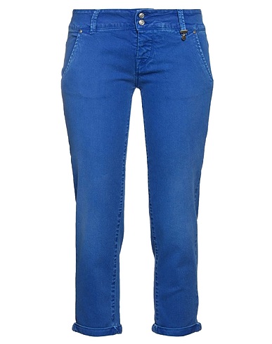 ROŸ ROGER'S Denim trousers Bright blue 98% Cotton, 2% Elastane