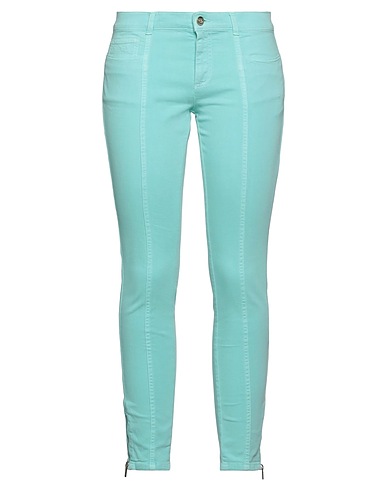 TESTONI Denim trousers Light green 98% Cotton, 2% Elastane
