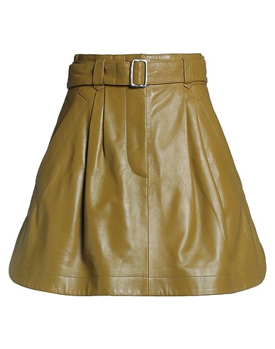 ALBERTA FERRETTI Mini skirt Khaki 100% Sheepskin