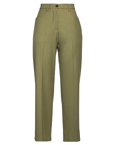 MOMONÍ Casual pants Sage green 96% Virgin Wool, 4% Elastane