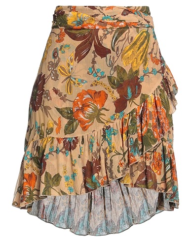 MOMONÍ Mini skirt Sand 80% Viscose, 20% Silk