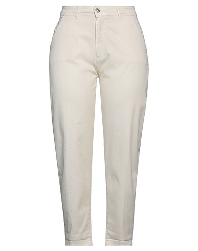 NOIR'N'BLEU Casual trouser Off white 97% Cotton, 3% Elastane