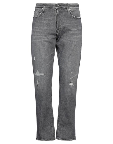 GRIFONI Denim trousers Grey 98% Cotton, 2% Elastane, Polyester