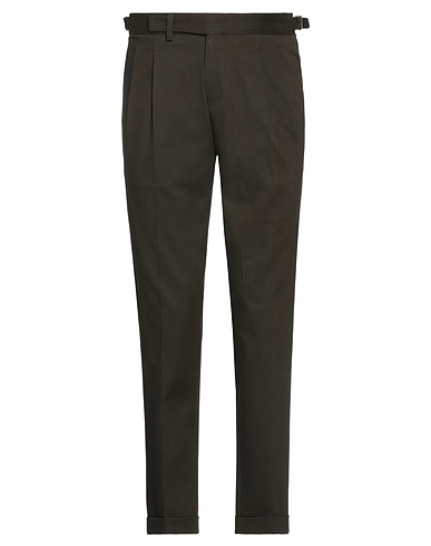 QUATTRO.DECIMI クラシックパンツ ダークグリーン コットン 97% / カシミヤ 2% / ポリウレタン 1%