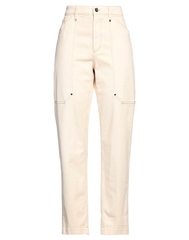 BRUNELLO CUCINELLI Denim pants BEIGE 98% Cotton, 2% Elastane