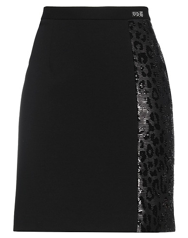 VDP VIA DELLE PERLE Mini skirt COLLECTION Black 65% Viscose, 29% Polyamide, 6% Elastane