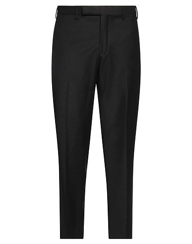 MICHELE CARBONE Casual pants Black 99% Virgin Wool, 1% Elastane
