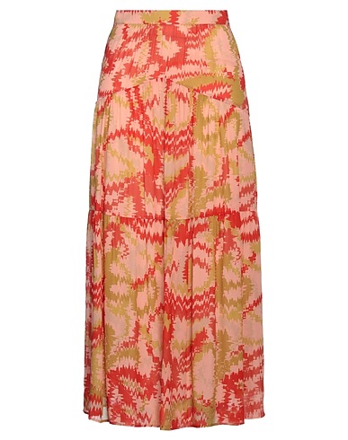 DONDUP Long skirt Salmon pink 100% Viscose, Cupro, Elastane