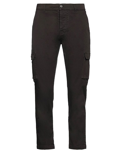 DANIELE ALESSANDRINI HOMME Cargo Dark brown 98% Cotton, 2% Elastane