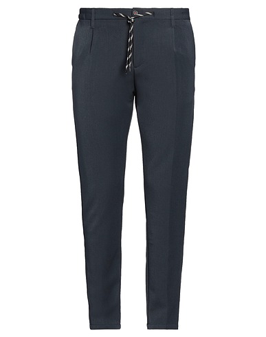 DANIELE ALESSANDRINI HOMME Casual trouser Midnight blue 78% Polyester, 18% Viscose, 4% Elastane