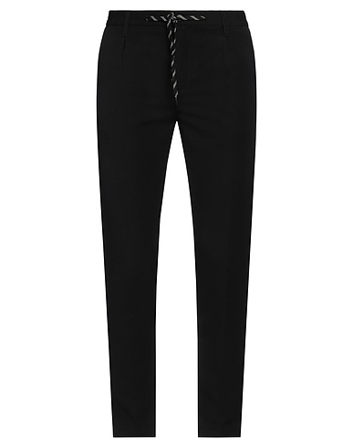 DANIELE ALESSANDRINI HOMME Casual trouser Black 78% Polyester, 18% Viscose, 4% Elastane