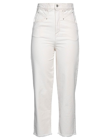 ISABEL MARANT Denim trousers Ivory 100% Cotton