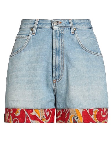 ROŸ ROGER'S Denim shorts Blue 99% Cotton, 1% Elastane