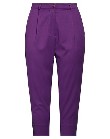 VIRGINIA BIZZI Pantalone Viola 67% Poliestere, 31% Viscosa, 2% Fibre elastiche