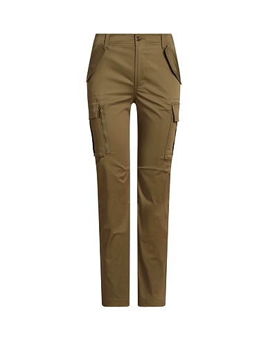 LAUREN RALPH LAUREN Cargo COTTON SATEEN CARGO PANT
 Military green 96% Cotton, 4% Elastane