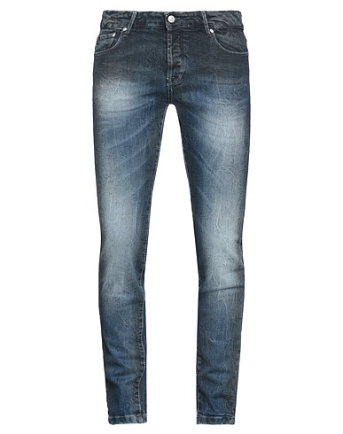 DANIELE ALESSANDRINI HOMME Denim trousers Blue 99% Cotton, 1% Elastane