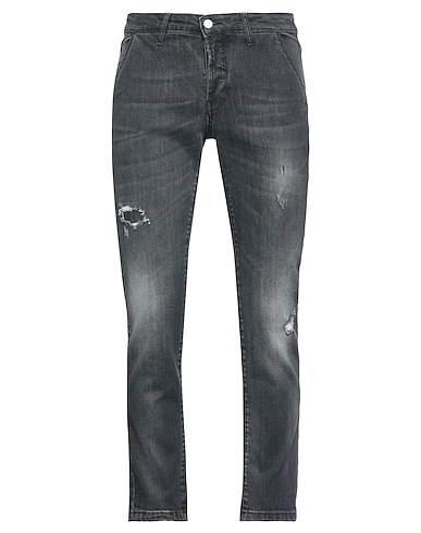 DANIELE ALESSANDRINI HOMME Denim trousers Black 99% Cotton, 1% Elastane