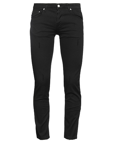 DANIELE ALESSANDRINI HOMME 5-pocket Black 99% Cotton, 1% Elastane