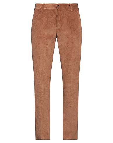 DANIELE ALESSANDRINI HOMME Casual pants Brown 85% Polyester, 12% Polyamide, 3% Elastane