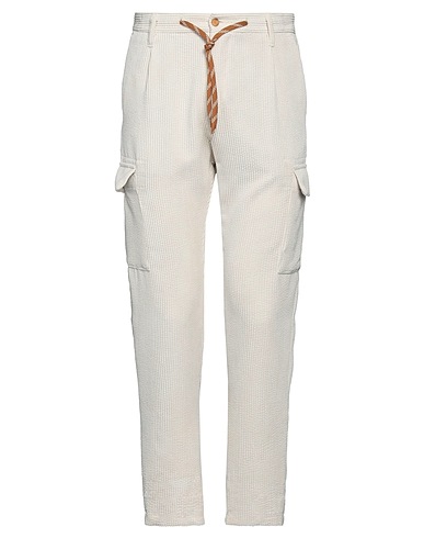 DANIELE ALESSANDRINI HOMME Cargo Off white 90% Polyester, 7% Polyamide, 3% Elastane