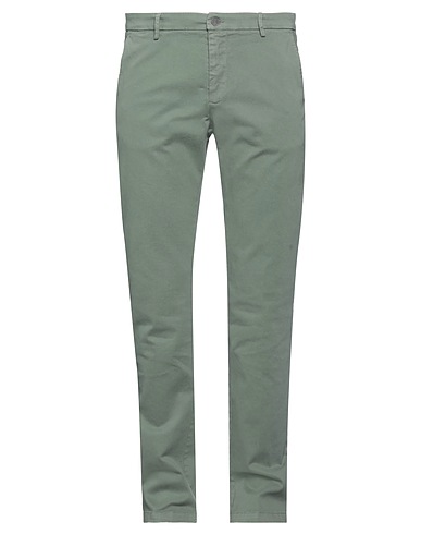 MP MASSIMO PIOMBO Casual pants Military green 98% Cotton, 2% Elastane