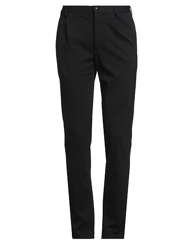 DANIELE ALESSANDRINI HOMME Casual trouser Black 65% Viscose, 30% Polyamide, 5% Elastane
