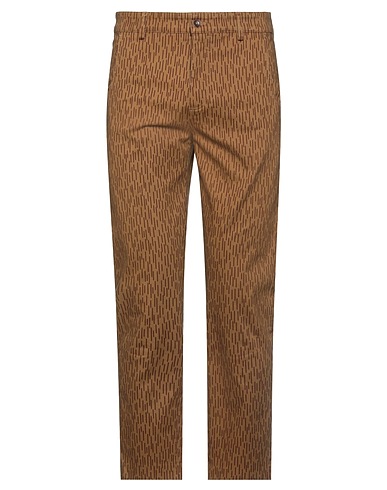 DANIELE ALESSANDRINI HOMME Casual trouser Camel 98% Cotton, 2% Elastane