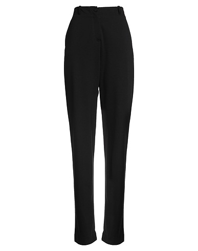 SUOLI Casual trouser Black 65% Viscose, 30% Polyamide, 5% Elastane