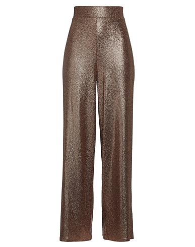B.YU Casual trouser Bronze 91% Polyamide, 5% Elastane, 4% Metallic fiber