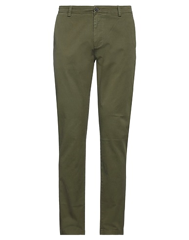 BRIAN DALES Casual trouser Military green 97% Cotton, 3% Elastane
