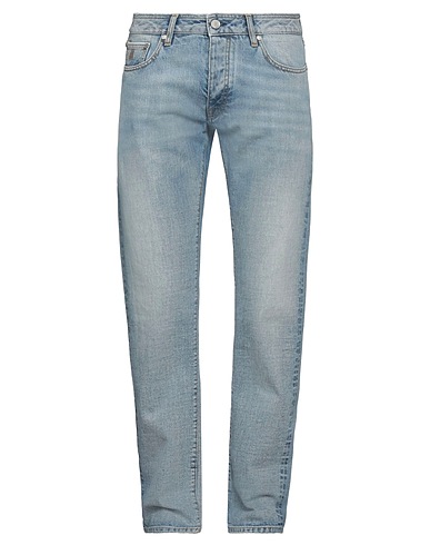 MOORER Denim trousers Blue 100% Cotton