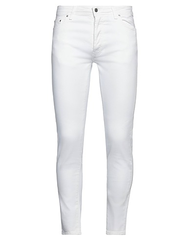 LIU •JO MAN Denim trousers White 97% Cotton, 3% Elastane