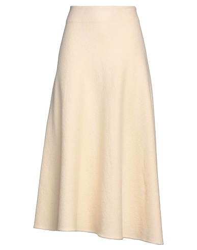 JIL SANDER Midi skirt Cream 100% Wool