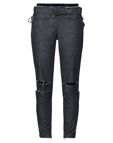 YOHJI YAMAMOTO Denim trousers Blue 100% Cotton, Wool