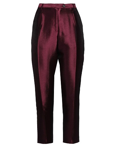 MASSIMO ALBA Casual trouser Plum 89% Acetate, 11% Polyamide