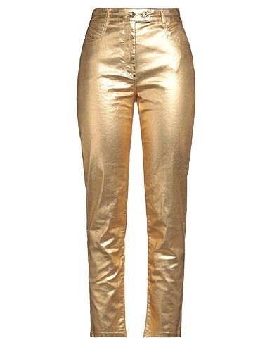 PATRIZIA PEPE Denim trousers Gold 97% Cotton, 3% Elastane