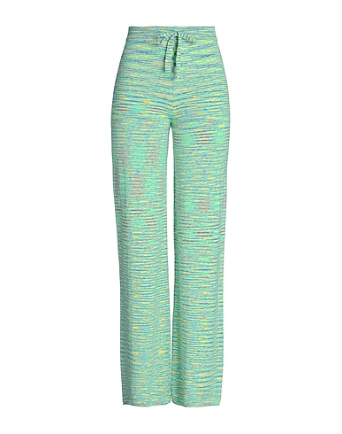 8 by YOOX Casual pants KNIT PULL-ON MELANGE PANTS Light green 50% Cotton, 50% Recycled cotton
