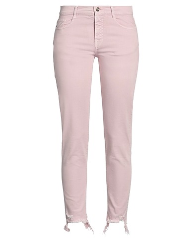 OTRA VEZ Denim trousers Antique rose 98% Cotton, 2% Elastane