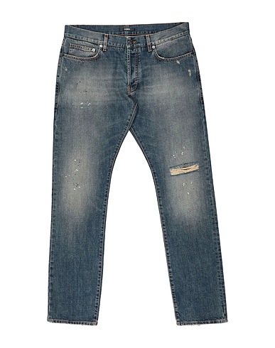 14BROS Denim trousers Blue 100% Cotton
