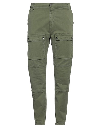 GREY DANIELE ALESSANDRINI Cargo Military green 98% Cotton, 2% Elastane