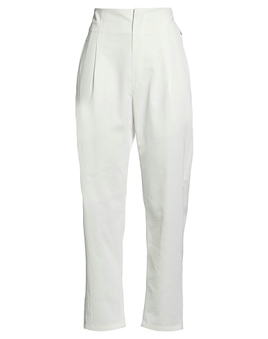 COLOVOS Casual trouser Off white 79% Polyester, 15% Cotton, 6% Linen