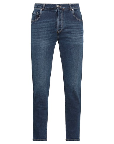 GREY DANIELE ALESSANDRINI Denim pants Blue 99% Cotton, 1% Elastane