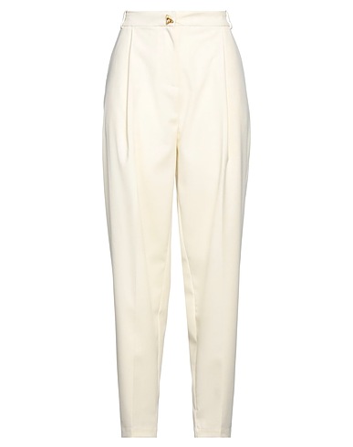AERON Casual trouser Ivory 69% Polyester, 30% Viscose, 1% Elastane