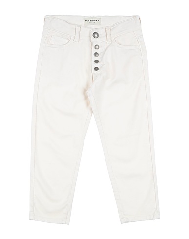 ROŸ ROGER'S Denim trousers Ivory 49% Cotton, 49% Lyocell, 2% Elastane