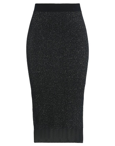 RAG & BONE Midi skirt Black 60% Synthetic fibers, 30% Merino Wool, 7% Metallic fiber, 3% Cashmere