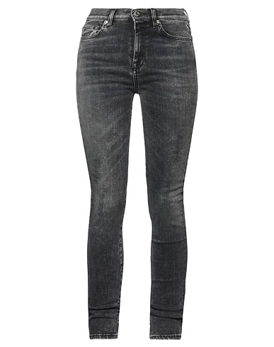 GRIFONI Denim trousers Black 92% Cotton, 6% Elastomultiester, 2% Elastane